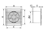 Вентилятор ERA D100 E 100 S -02 канальный осевой вытяжной , с антимоск. сеткой, декор. решетка, с тяговым выключателем (со шнурком)