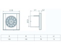 Вентилятор ZERNBERG 100 Zircon TURBO V (осевой, 16Вт, 120 м3/ч)