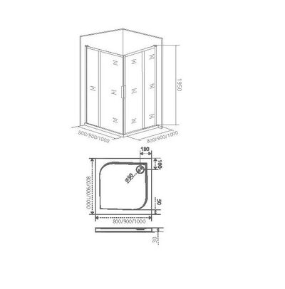 Душ.ограждение GOOD DOOR IDEA CR-90-C-CH Г-образное, стекло Прозр 6мм профиль хром (без поддона и автослива)