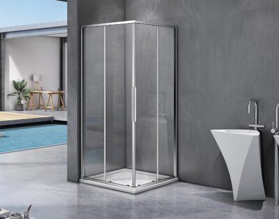 Душ.ограждение GOOD DOOR IDEA CR-80-C-CH Г-образное, стекло Прозр 6мм профиль хром (без поддона и автослива) ***