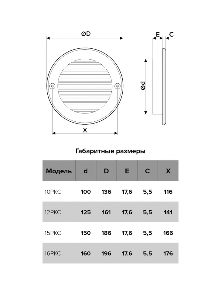 Решетка круглая с сеткой и фланцем SANTREK AIR d100 (РК 100с)