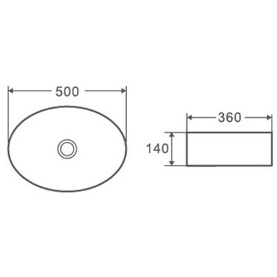 Раковина накладная DK Matrix DT1390316, 500*360*140мм, белый