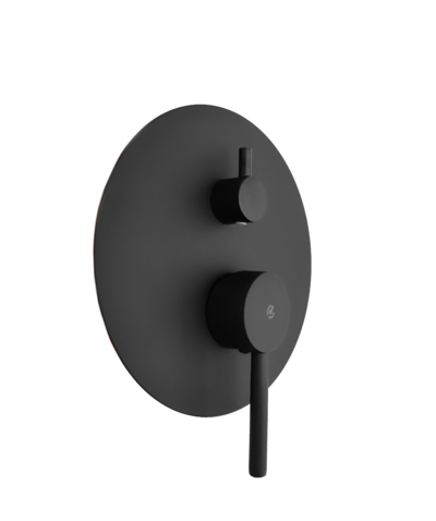 Смеситель Душ ВСТРАИВАЕМЫЙ SANTREK AQUA-1050  (SAP-1050) круглая лейка, черный (диаметр троп лейки 22.5см)
