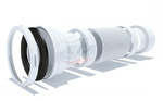 K711R Удлинитель гибкий для унитаза АНИ Пласт , короткий, выпуск 110 мм, L250-520мм
