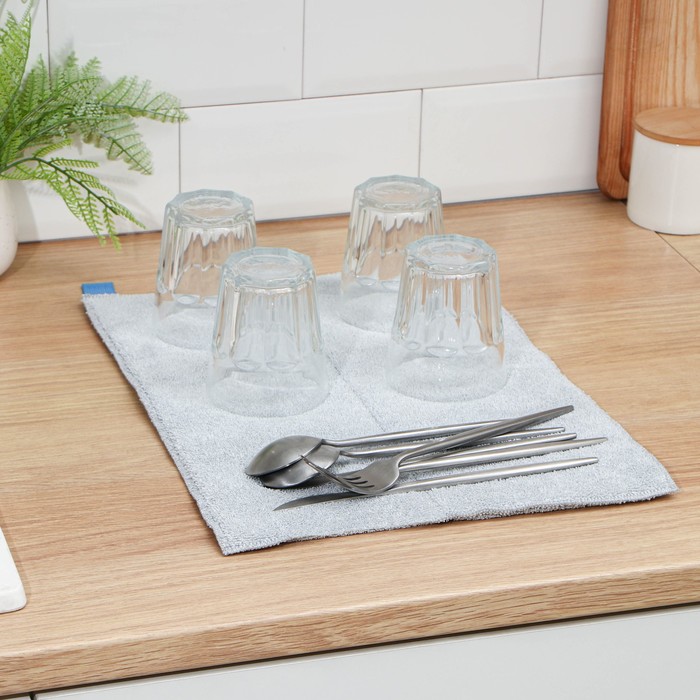 Коврик для сушки посуды Доляна «Лофт», 30×40 см, микрофибра, цвет светло-серый 9462766