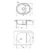 Мойка 9910053 LACHA 620 кухонная из кварцгранита, СЕРЫЙ ШЕЛК 620*470 овальная с крылом 1 чаша (крепеж, сливная арматура с переливом) LEMARK