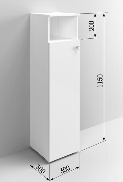Высокий шкаф туалетный ВШТ SANTREK HOME "Виола" 1 ниша белый правый 300*1150*300