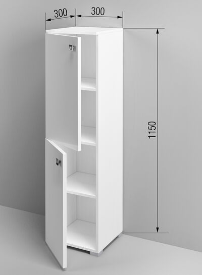 Высокий шкаф туалетный ВШТ SANTREK HOME "Виола" 2 двери левый 300*1150*330