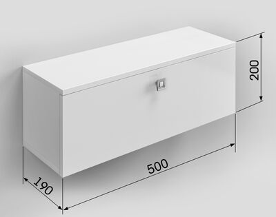 Притуалетный шкаф подвесной ПШП (горизонтальный) SANTREK HOME "Виола" б/д 1 дв. белый 500*200*190