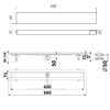 DP20-600-PG20-600  Водоотводящий желоб TIMO из нержавеющей стали + нерж решетка (основа под плитку)