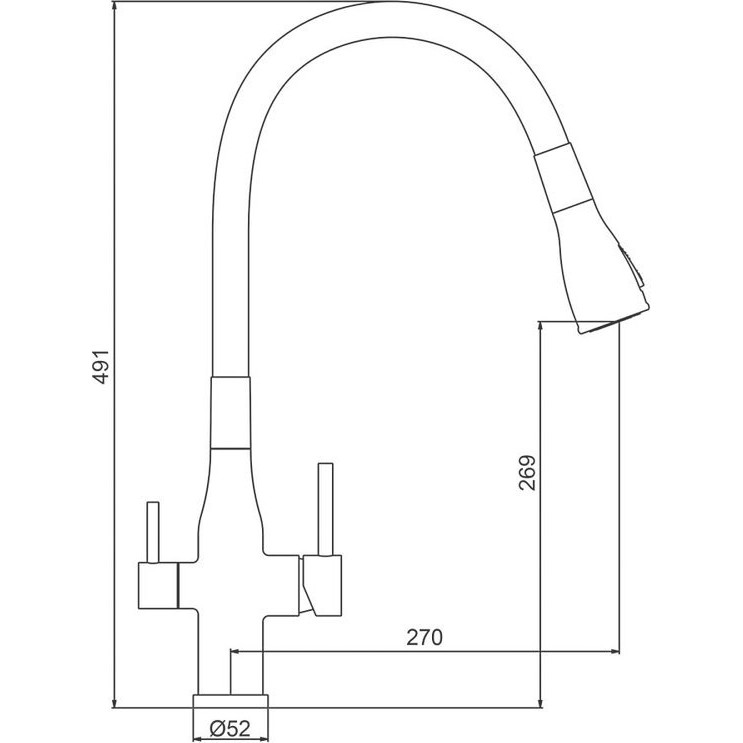 G4399-66 Cмеситель Кухня GAPPO d-35 с подключением фильтра питьевой воды (черный)