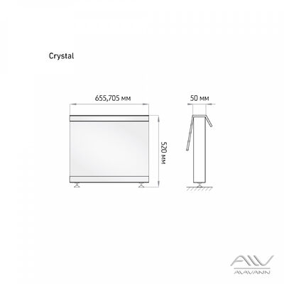 Экран под ванну МДФ торцевой 0,70 Crystal Белый Alavann 