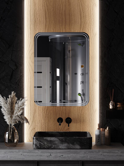 Зеркало-шкаф SANTREK HOME с LED подсветкой правое "ГЕРДА" 500х800мм