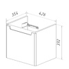 Тумба Lemark BUNO MINI 45 см подвесная, 1 ящик, (под ум. NEON 45 Дрея) цвет планки: Серый, цвет корпуса, фасада: Белый глянец LM05BM45T
