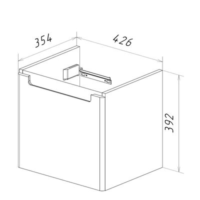 Тумба Lemark BUNO MINI 45 см подвесная, 1 ящик, (под ум. NEON 45 Дрея) цвет планки: Серый, цвет корпуса, фасада: Белый глянец LM05BM45T