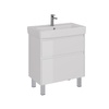 Тумба Lemark COMBI 80 см подвесная/напольная (под ум. Дрея Q80) 2 ящика, цвет корпуса, фасада: Белый глянец LM03C80T