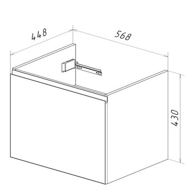 Тумба Lemark VEON MINI 60 см подвесная (под ум. Грейс-60 Дрея) 1 ящик, цвет корпуса, фасада: Белый глянец LM02VM60T