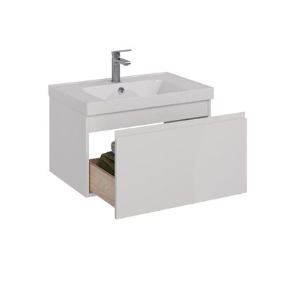 Тумба Lemark VEON MINI 70 см подвесная (под ум. Грейс-70 Дрея) 1 ящик, цвет корпуса, фасада: Белый глянец LM02VM70T
