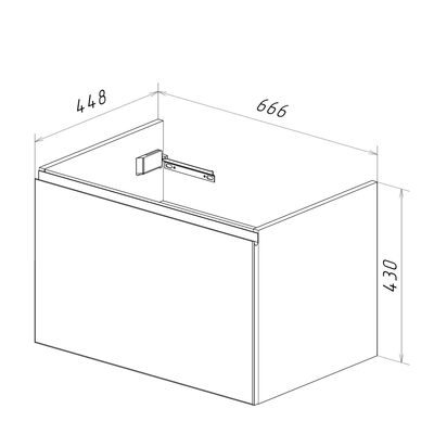 Тумба Lemark VEON MINI 70 см подвесная (под ум. Грейс-70 Дрея) 1 ящик, цвет корпуса, фасада: Белый глянец LM02VM70T