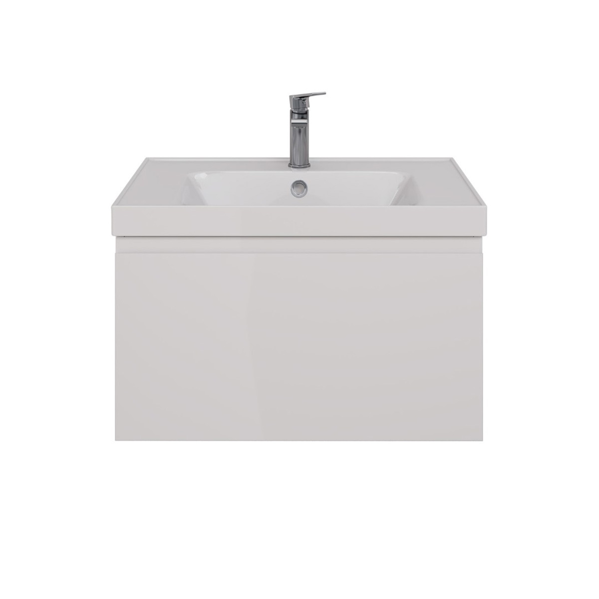 Тумба Lemark VEON MINI 70 см подвесная (под ум. Грейс-70 Дрея) 1 ящик, цвет корпуса, фасада: Белый глянец LM02VM70T