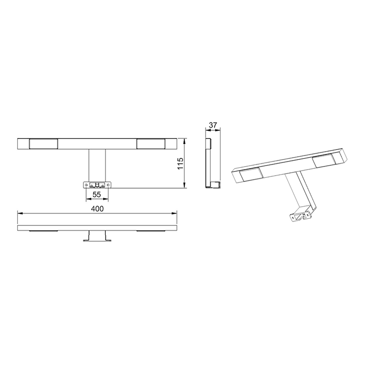 Светильник Lemark UNIVERSAL 40 см  LM40SV