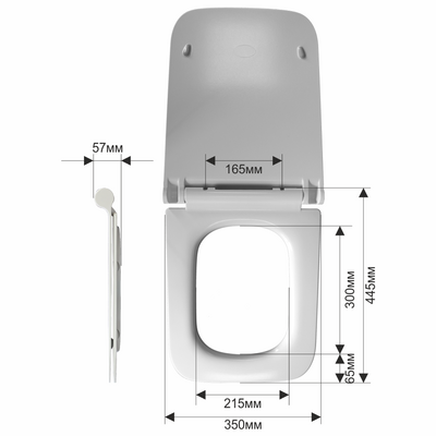 Сидение для унитаза (B2370) дюропласт с микролифтом Белое MELANA