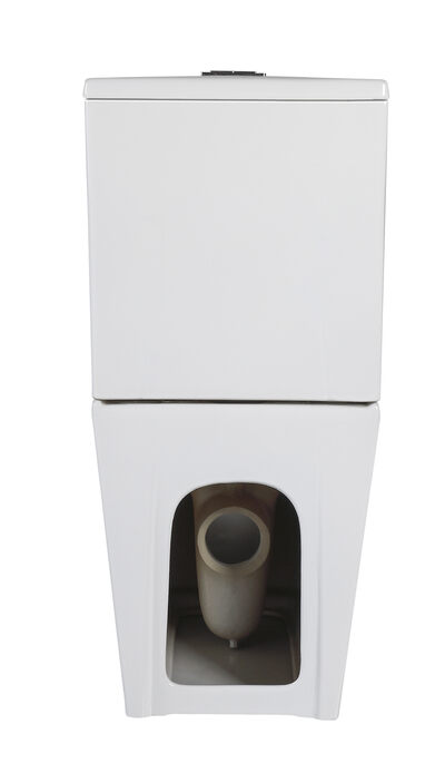 Унитаз-компакт безободковый HOLLER BOX  (640*340*830мм, сиденье дюропласт с микролифтом, арматура 2-х режимная)  (2 места) белый