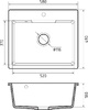 Мойка GRANFEST URBAN UR-658 580*490мм 1 чаша (темно-серый)