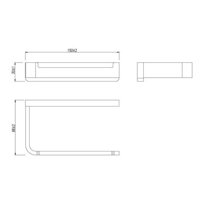 9721007 Держатель для туалетной бумаги SMOOTH LINE открытый, хром LEMARK