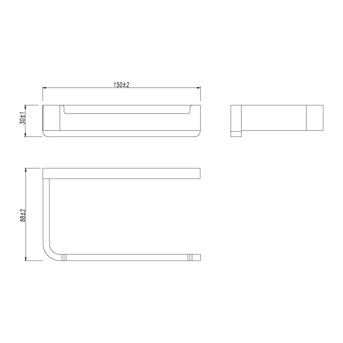 9726009 Держатель для туалетной бумаги SMOOTH LINE открытый, ГРАФИТ LEMARK