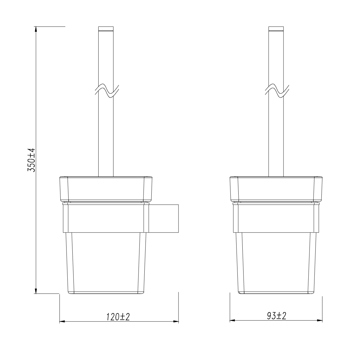 9762020 Ершик для унитаза SMOOTH LINE с держателем, ЧЁРНЫЙ LEMARK