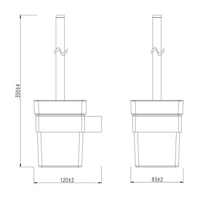 9762020 Ершик для унитаза SMOOTH LINE с держателем, ЧЁРНЫЙ LEMARK