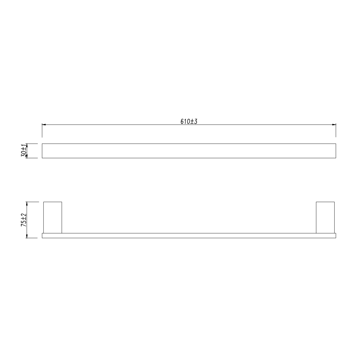 9782023 Полотенцедержатель SMOOTH LINE одинарный, ЧЁРНЫЙ LEMARK