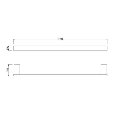 9782023 Полотенцедержатель SMOOTH LINE одинарный, ЧЁРНЫЙ LEMARK