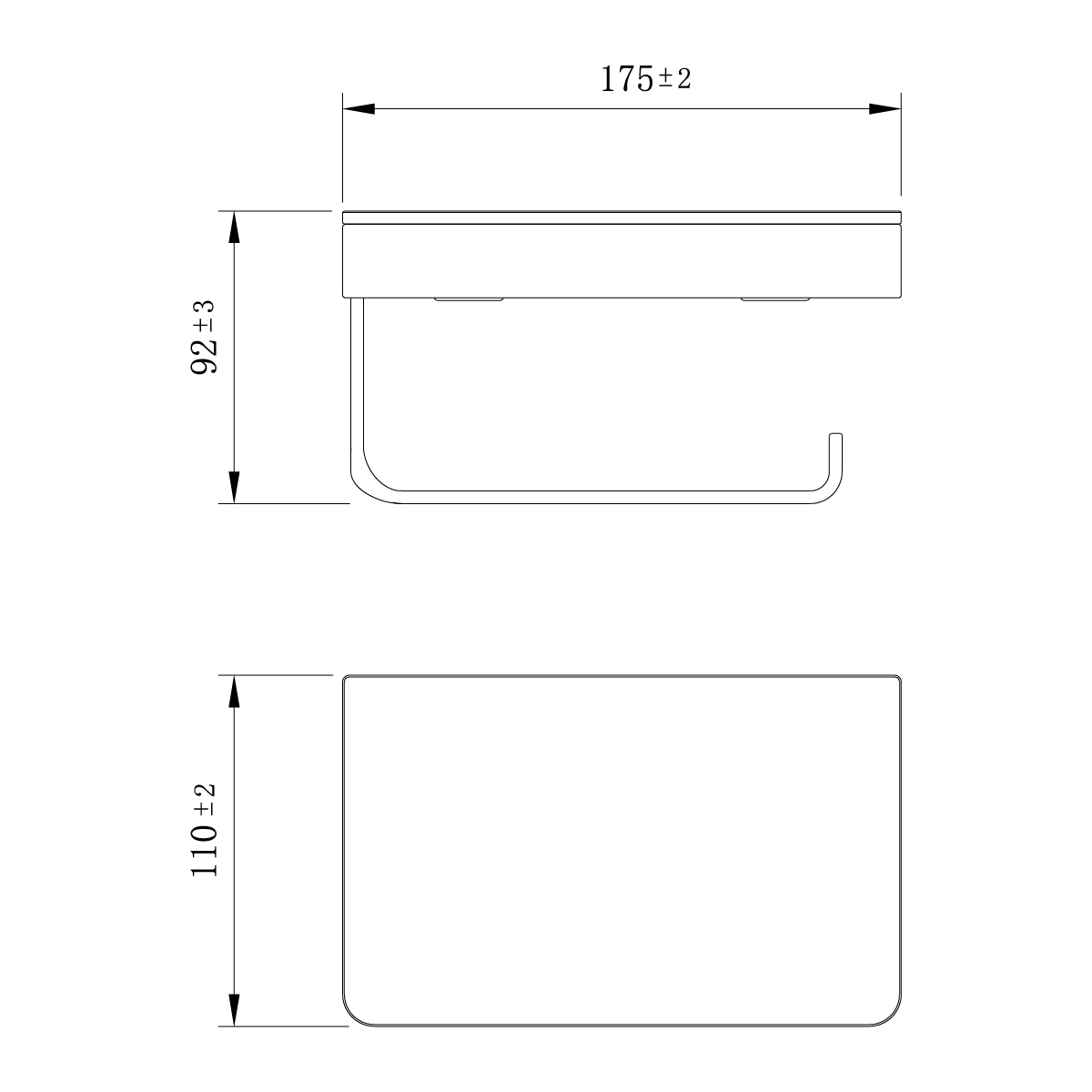 9722030 Держатель для туалетной бумаги GLASS LINE с полкой, ЧЁРНЫЙ/черное стекло LEMARK