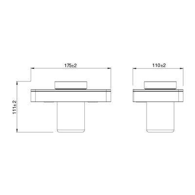 9732036 Стакан для зубных щеток GLASS LINE с держателем, ЧЁРНЫЙ/черное стекло LEMARK