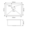 Мойка нерж врезная 580х440х200 т 3,0 САТИН R5844H БЕЗ КОЛЛАНДЕРА AISI 304 MLN