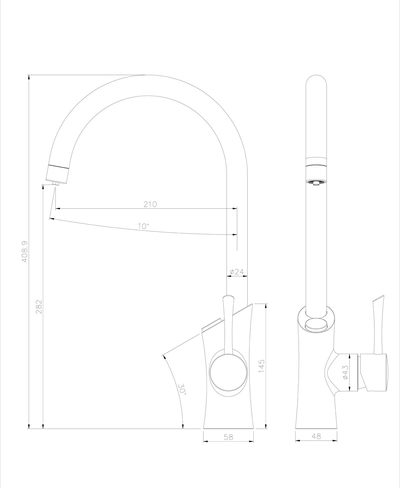 LM3072C Comfort Смеситель для кухни, с подключением к фильтру питьевой воды, хром LEMARK