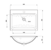 Мебельный умывальник SANTREK AQUA Sink 600 без бортика с отверстием под смеситель 600*450*160 (РВ_600)