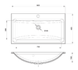 Мебельный умывальник SANTREK AQUA Sink 800 без бортика с отверстием под смеситель 800*450*160 (РВ_800)
