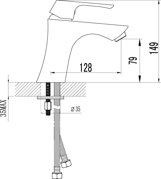 LM4506C Unit Смеситель для умывальника, монолитный, хром LEMARK