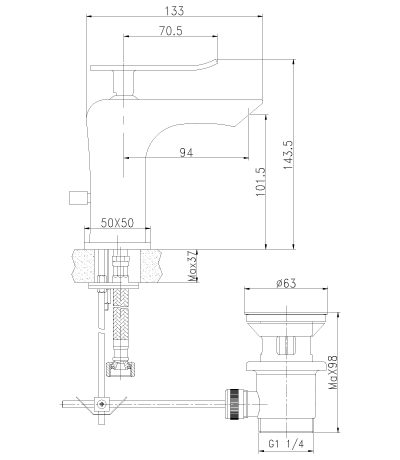 LM5806CW Contest Смеситель для умывальника монолитный, хром/белый LEMARK