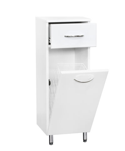 Полупенал SANTREK HOME "СИТИ NEW-30"белый с корзиной для белья 300х866х320 *