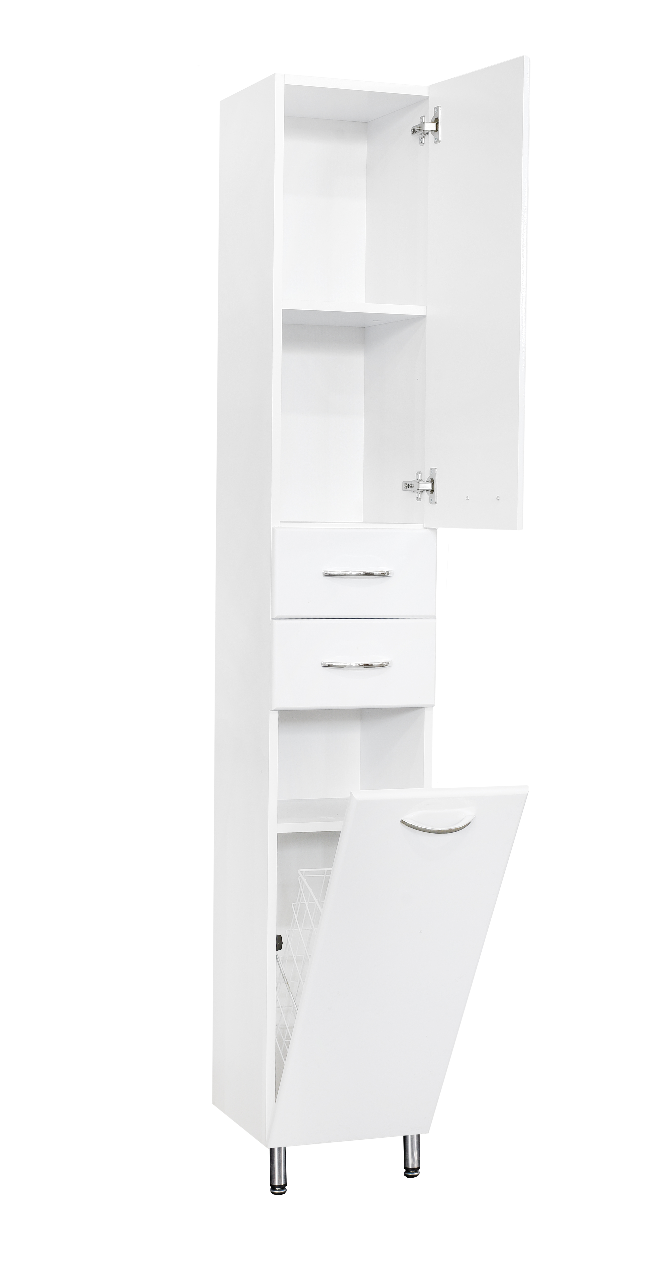 Пенал SANTREK HOME "СИТИ NEW-30" (Белый) 2 двери 2 ящика Правый 300х1910х313 *