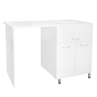 Подстолье SANTREK HOME "СИТИ NEW-120" 2 дв.+1ящ. (белый) под стир.маш. под умыв."Magenta-1200" 1200х870х497