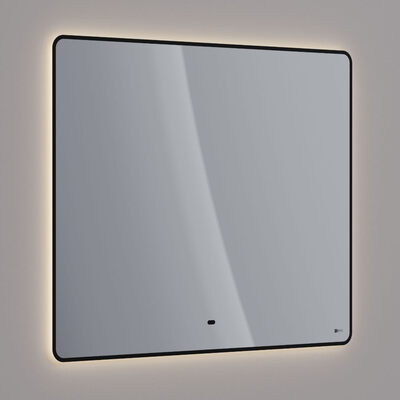 Зеркало Lemark MIOBLACK 100х80 см с интерьерной подсветкой, с подогревом LM100ZM-black
