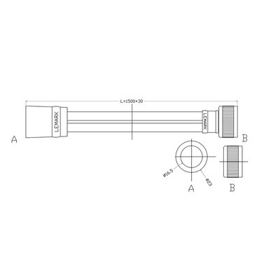 LE8053P Шланг душевой ПВХ квадратного сечения, 1,5 м, TURN-FREE, блистер LEMARK