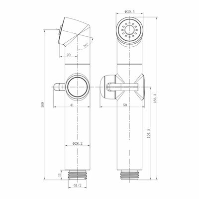 LM8075BL Лейка для биде, черный, блистер LEMARK