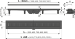 Водоотводящий желоб ALCAPLAST с решеткой из нерж. APZ10BLACK-750M ЧЕРНЫЙ (AG101101750) Чехия