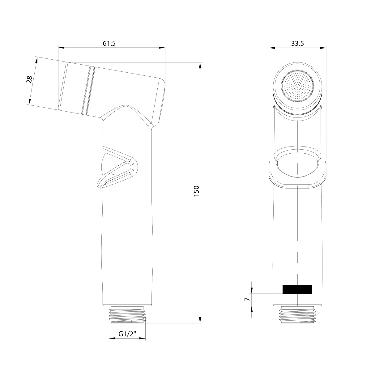 LM8140BL Лейка для биде, черный, блистер LEMARK